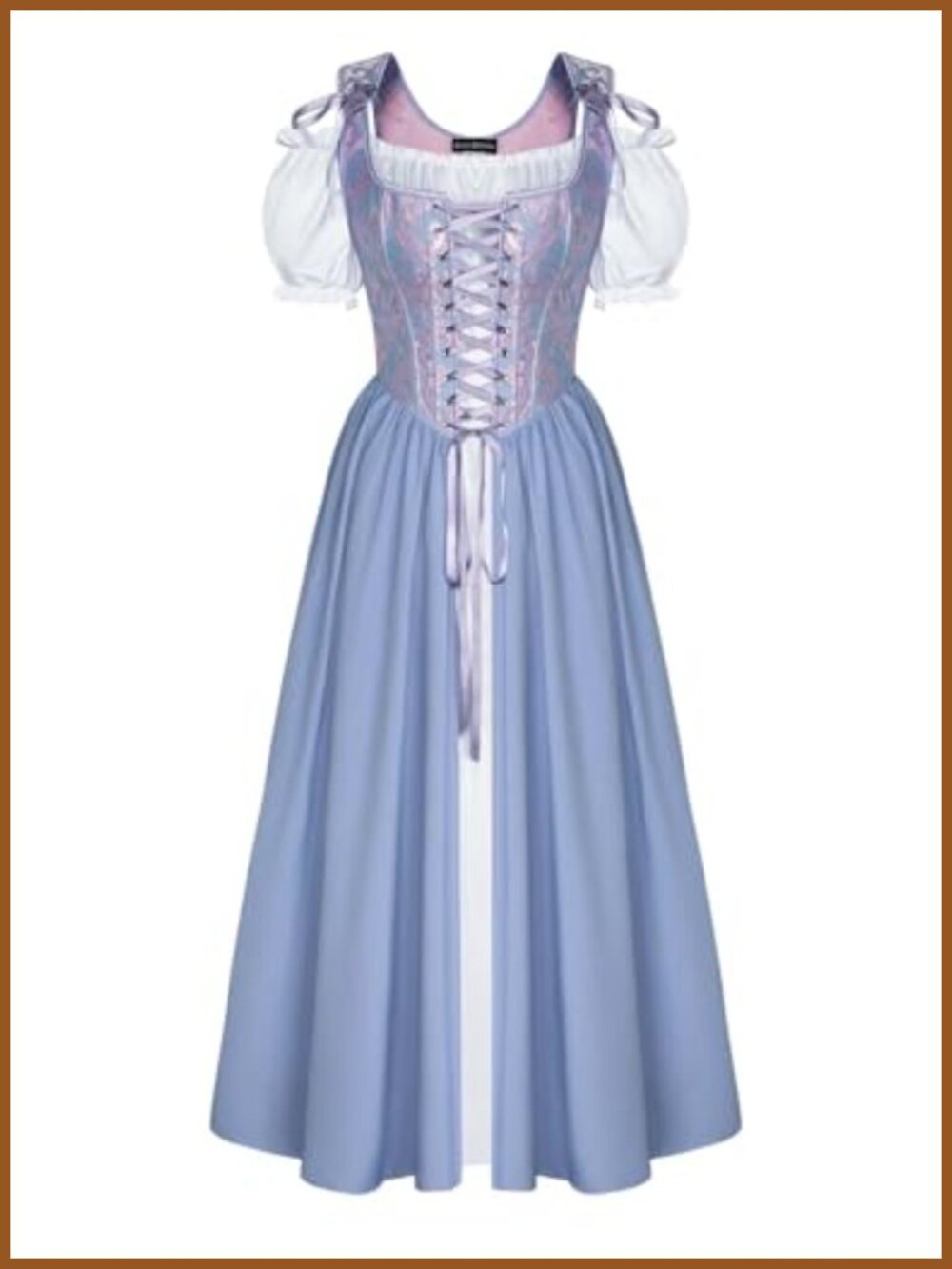 Renaissance Costume Medieval Corset Dress with Corset Lace-Up